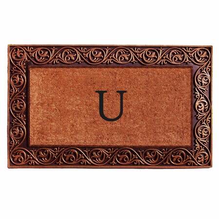 Calloway Mills Monogram Door Mat, Bronze, Black, Natural, 18 in W x 30 in L 10003BRNZU